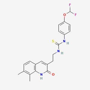 1-[4-(difluoromethoxy)phenyl]-3-[2-(7,8-dimethyl-2-oxo-1H-quinolin-3-yl)ethyl]thiourea