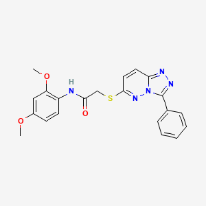 molecular formula C21H19N5O3S B2854991 N-(2,4-dimethoxyphenyl)-2-((3-phenyl-[1,2,4]triazolo[4,3-b]pyridazin-6-yl)thio)acetamide CAS No. 852372-55-5