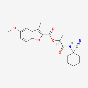 molecular formula C21H24N2O5 B2854994 [1-[(1-Cyanocyclohexyl)amino]-1-oxopropan-2-yl] 5-methoxy-3-methyl-1-benzofuran-2-carboxylate CAS No. 874613-17-9