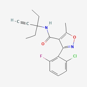 molecular formula C18H18ClFN2O2 B2855004 3-(2-chloro-6-fluorophenyl)-N-(3-ethylpent-1-yn-3-yl)-5-methyl-1,2-oxazole-4-carboxamide CAS No. 1023494-62-3