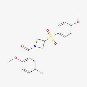 molecular formula C18H18ClNO5S B2855010 (5-Chloro-2-methoxyphenyl)(3-((4-methoxyphenyl)sulfonyl)azetidin-1-yl)methanone CAS No. 1797689-83-8