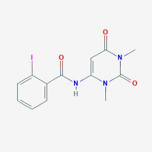 molecular formula C13H12IN3O3 B2855015 N-(1,3-dimethyl-2,6-dioxo-1,2,3,6-tetrahydropyrimidin-4-yl)-2-iodobenzamide CAS No. 633296-60-3