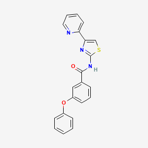 molecular formula C21H15N3O2S B2855018 3-phenoxy-N-(4-(pyridin-2-yl)thiazol-2-yl)benzamide CAS No. 361167-86-4