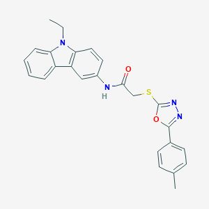 N-(9-ethyl-9H-carbazol-3-yl)-2-{[5-(4-methylphenyl)-1,3,4-oxadiazol-2-yl]sulfanyl}acetamide