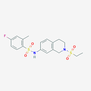 N-(2-(ethylsulfonyl)-1,2,3,4-tetrahydroisoquinolin-7-yl)-4-fluoro-2-methylbenzenesulfonamide