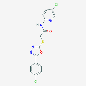 2-{[5-(4-chlorophenyl)-1,3,4-oxadiazol-2-yl]sulfanyl}-N-(5-chloropyridin-2-yl)acetamide