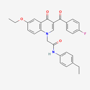 molecular formula C28H25FN2O4 B2855030 2-(6-ethoxy-3-(4-fluorobenzoyl)-4-oxoquinolin-1(4H)-yl)-N-(4-ethylphenyl)acetamide CAS No. 895653-66-4