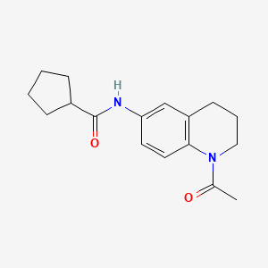 molecular formula C17H22N2O2 B2855031 N-(1-acetyl-3,4-dihydro-2H-quinolin-6-yl)cyclopentanecarboxamide CAS No. 941870-76-4