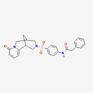 molecular formula C25H25N3O4S B2855045 N-(4-((8-oxo-5,6-dihydro-1H-1,5-methanopyrido[1,2-a][1,5]diazocin-3(2H,4H,8H)-yl)sulfonyl)phenyl)-2-phenylacetamide CAS No. 681270-77-9