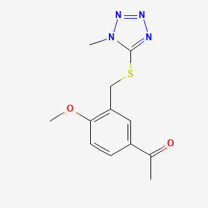 molecular formula C12H14N4O2S B2855067 1-(4-methoxy-3-{[(1-methyl-1H-tetrazol-5-yl)thio]methyl}phenyl)ethanone CAS No. 730992-65-1