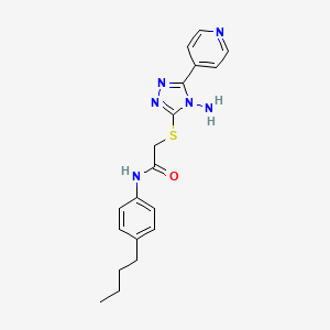 molecular formula C19H22N6OS B2855076 2-((4-amino-5-(pyridin-4-yl)-4H-1,2,4-triazol-3-yl)thio)-N-(4-butylphenyl)acetamide CAS No. 752999-20-5