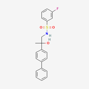 molecular formula C21H20FNO3S B2855077 N-(2-([1,1'-biphenyl]-4-yl)-2-hydroxypropyl)-3-fluorobenzenesulfonamide CAS No. 1396799-33-9