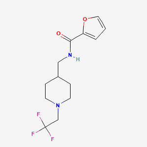 molecular formula C13H17F3N2O2 B2855078 N-[[1-(2,2,2-Trifluoroethyl)piperidin-4-yl]methyl]furan-2-carboxamide CAS No. 1825610-23-8