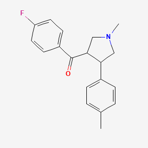 molecular formula C19H20FNO B2855082 (4-fluorophenyl)[1-methyl-4-(4-methylphenyl)tetrahydro-1H-pyrrol-3-yl]methanone CAS No. 338750-26-8