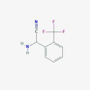 molecular formula C9H7F3N2 B2855083 2-Amino-2-[2-(trifluoromethyl)phenyl]acetonitrile CAS No. 694430-32-5