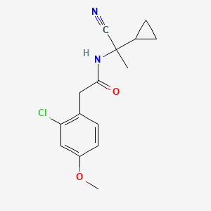 molecular formula C15H17ClN2O2 B2855085 2-(2-chloro-4-methoxyphenyl)-N-(1-cyano-1-cyclopropylethyl)acetamide CAS No. 1423938-87-7