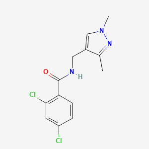 molecular formula C13H13Cl2N3O B2855086 2,4-dichloro-N-((1,3-dimethyl-1H-pyrazol-4-yl)methyl)benzamide CAS No. 1052648-56-2