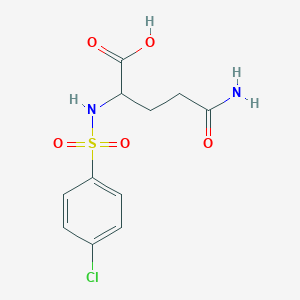 molecular formula C11H13ClN2O5S B2855092 4-Carbamoyl-2-(4-chlorobenzenesulfonamido)butanoic acid CAS No. 102268-64-4