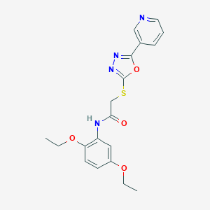 molecular formula C19H20N4O4S B285510 N-(2,5-Diethoxy-phenyl)-2-(5-pyridin-3-yl-[1,3,4]oxadiazol-2-ylsulfanyl)-acetamide 