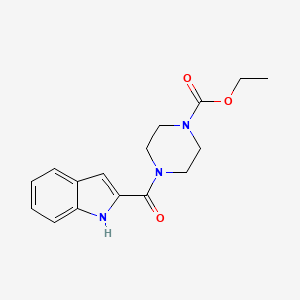 molecular formula C16H19N3O3 B2855107 Ethyl 4-(1H-indole-2-carbonyl)piperazine-1-carboxylate CAS No. 1024061-54-8