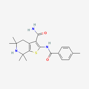 5,5,7,7-Tetramethyl-2-(4-methylbenzamido)-4,5,6,7-tetrahydrothieno[2,3-c]pyridine-3-carboxamide