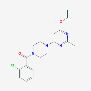 molecular formula C18H21ClN4O2 B2855122 (2-Chlorophenyl)(4-(6-ethoxy-2-methylpyrimidin-4-yl)piperazin-1-yl)methanone CAS No. 946371-60-4