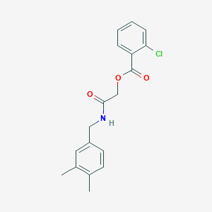 molecular formula C18H18ClNO3 B2855124 2-((3,4-Dimethylbenzyl)amino)-2-oxoethyl 2-chlorobenzoate CAS No. 1241972-82-6