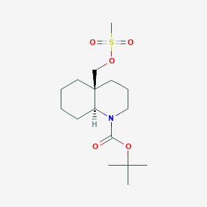 molecular formula C16H29NO5S B2855125 Tert-butyl (4aS,8aS)-4a-(methylsulfonyloxymethyl)-2,3,4,5,6,7,8,8a-octahydroquinoline-1-carboxylate CAS No. 2287248-28-4