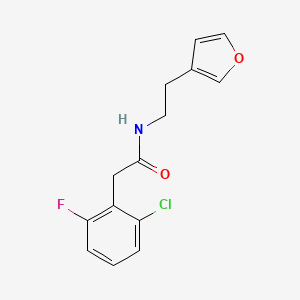 molecular formula C14H13ClFNO2 B2855132 2-(2-chloro-6-fluorophenyl)-N-(2-(furan-3-yl)ethyl)acetamide CAS No. 1797213-91-2