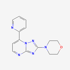 molecular formula C14H14N6O B2855153 2-Morpholino-7-(2-pyridinyl)[1,2,4]triazolo[1,5-a]pyrimidine CAS No. 320416-01-1