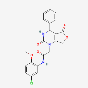 molecular formula C21H18ClN3O5 B2855164 N-(5-chloro-2-methoxyphenyl)-2-(2,5-dioxo-4-phenyl-3,4-dihydrofuro[3,4-d]pyrimidin-1(2H,5H,7H)-yl)acetamide CAS No. 1251551-50-4