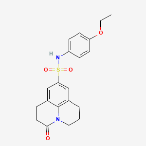 molecular formula C20H22N2O4S B2855170 N-(4-ethoxyphenyl)-3-oxo-2,3,6,7-tetrahydro-1H,5H-pyrido[3,2,1-ij]quinoline-9-sulfonamide CAS No. 896357-03-2