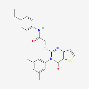 2-{[3-(3,5-dimethylphenyl)-4-oxo-3,4-dihydrothieno[3,2-d]pyrimidin-2-yl]sulfanyl}-N-(4-ethylphenyl)acetamide