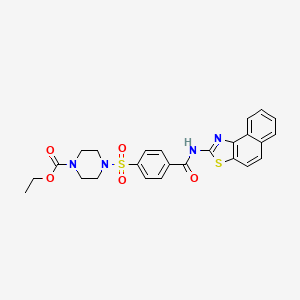 molecular formula C25H24N4O5S2 B2855175 Ethyl 4-((4-(naphtho[1,2-d]thiazol-2-ylcarbamoyl)phenyl)sulfonyl)piperazine-1-carboxylate CAS No. 361174-04-1