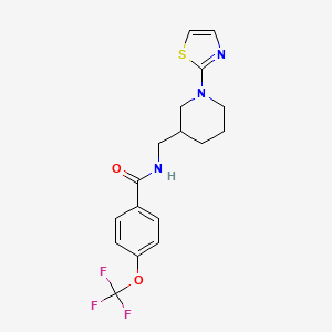 molecular formula C17H18F3N3O2S B2855182 N-((1-(thiazol-2-yl)piperidin-3-yl)methyl)-4-(trifluoromethoxy)benzamide CAS No. 1706284-62-9