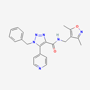 molecular formula C21H20N6O2 B2855186 1-benzyl-N-((3,5-dimethylisoxazol-4-yl)methyl)-5-(pyridin-4-yl)-1H-1,2,3-triazole-4-carboxamide CAS No. 1795086-69-9