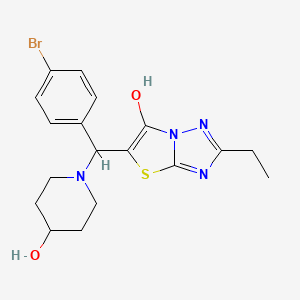 5-((4-Bromophenyl)(4-hydroxypiperidin-1-yl)methyl)-2-ethylthiazolo[3,2-b][1,2,4]triazol-6-ol
