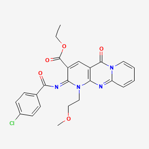 (Z)-ethyl 2-((4-chlorobenzoyl)imino)-1-(2-methoxyethyl)-5-oxo-2,5-dihydro-1H-dipyrido[1,2-a:2',3'-d]pyrimidine-3-carboxylate