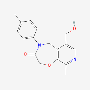 molecular formula C17H18N2O3 B2855208 6-(hydroxymethyl)-9-methyl-4-(p-tolyl)-4,5-dihydropyrido[4,3-f][1,4]oxazepin-3(2H)-one CAS No. 2034457-90-2