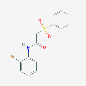 molecular formula C14H12BrNO3S B285521 N-(2-bromophenyl)-2-(phenylsulfonyl)acetamide 