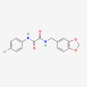 molecular formula C16H13ClN2O4 B2855212 N-(1,3-benzodioxol-5-ylmethyl)-N'-(4-chlorophenyl)oxamide CAS No. 331428-33-2