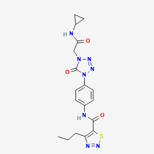 N-(4-(4-(2-(cyclopropylamino)-2-oxoethyl)-5-oxo-4,5-dihydro-1H-tetrazol-1-yl)phenyl)-4-propyl-1,2,3-thiadiazole-5-carboxamide