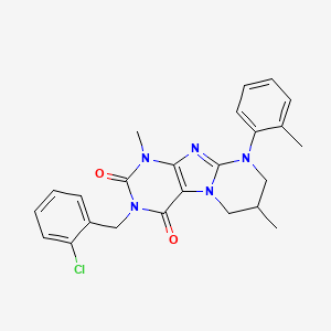 3-(2-chlorobenzyl)-1,7-dimethyl-9-(o-tolyl)-6,7,8,9-tetrahydropyrimido[2,1-f]purine-2,4(1H,3H)-dione