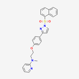 molecular formula C27H24N4O3S B2855228 N-methyl-N-(2-{4-[1-(1-naphthylsulfonyl)-1H-pyrazol-3-yl]phenoxy}ethyl)-2-pyridinamine CAS No. 955976-53-1