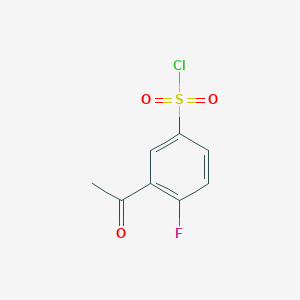 molecular formula C8H6ClFO3S B2855230 3-Acetyl-4-fluorobenzenesulphonyl chloride CAS No. 1152589-80-4