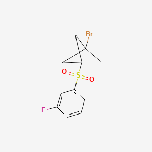 molecular formula C11H10BrFO2S B2855237 1-Bromo-3-(3-fluorophenyl)sulfonylbicyclo[1.1.1]pentane CAS No. 2411285-45-3