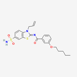(Z)-N-(3-allyl-6-sulfamoylbenzo[d]thiazol-2(3H)-ylidene)-3-(pentyloxy)benzamide