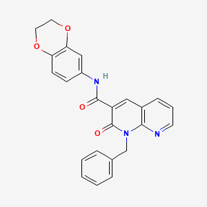 molecular formula C24H19N3O4 B2855246 1-benzyl-N-(2,3-dihydro-1,4-benzodioxin-6-yl)-2-oxo-1,2-dihydro-1,8-naphthyridine-3-carboxamide CAS No. 946207-55-2