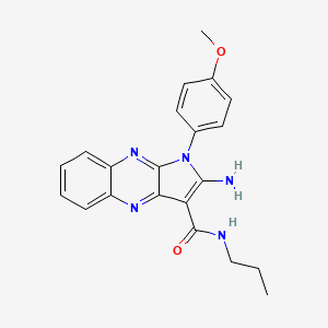 molecular formula C21H21N5O2 B2855267 2-amino-1-(4-methoxyphenyl)-N-propyl-1H-pyrrolo[2,3-b]quinoxaline-3-carboxamide CAS No. 578756-23-7