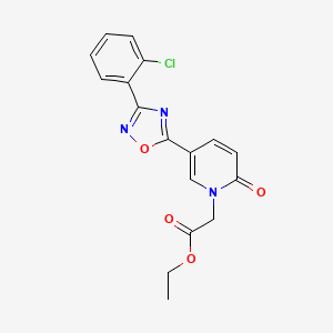 molecular formula C17H14ClN3O4 B2855275 ethyl [5-[3-(2-chlorophenyl)-1,2,4-oxadiazol-5-yl]-2-oxopyridin-1(2H)-yl]acetate CAS No. 1396773-33-3